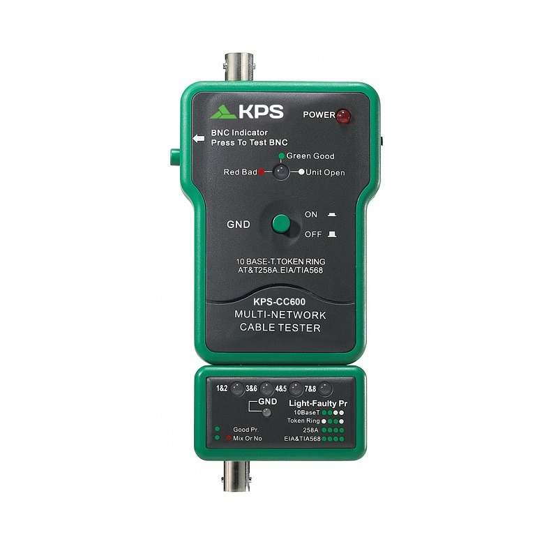 Comprobador de cables de red KPS CC600 BNC/RJ