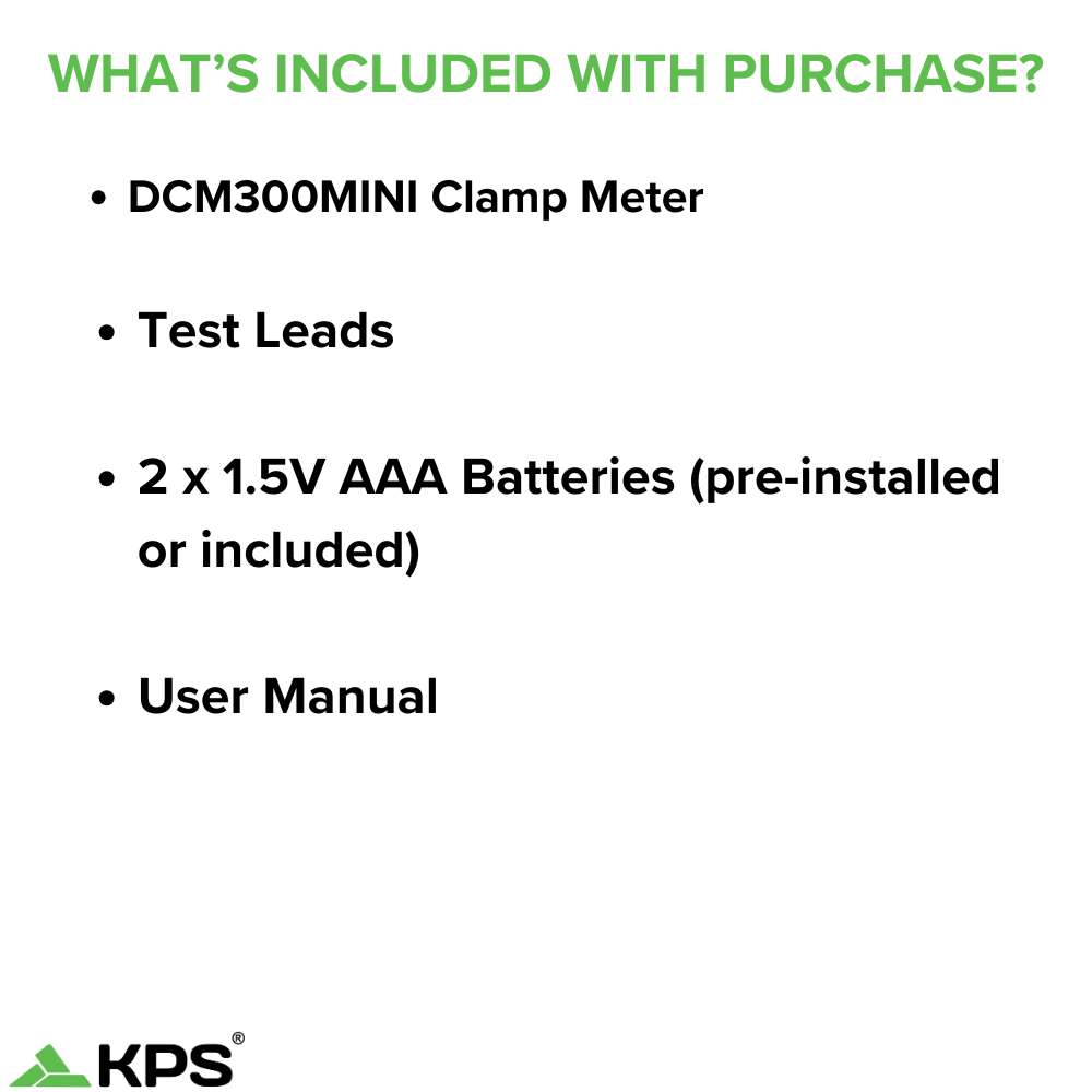 KPS DCM300MINI Clamp Meter – 400A AC with NCV, Auto Range & Compact Design