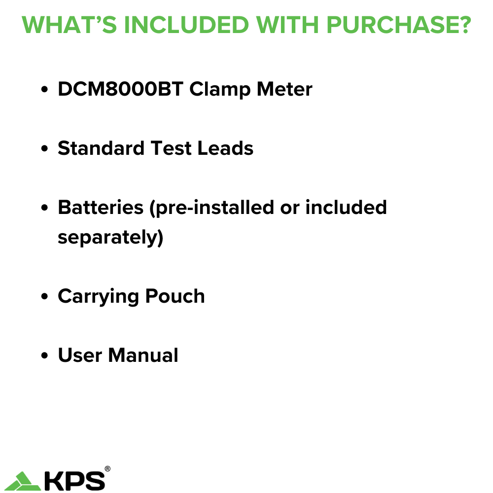 KPS DCM8000BT Industrial True RMS AC/DC Clamp Meter