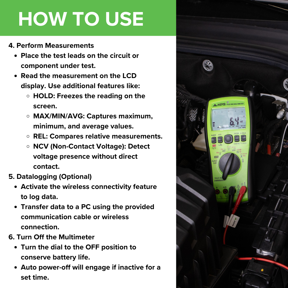 KPS DMM9000BT High Precision True RMS Logging Multimeter
