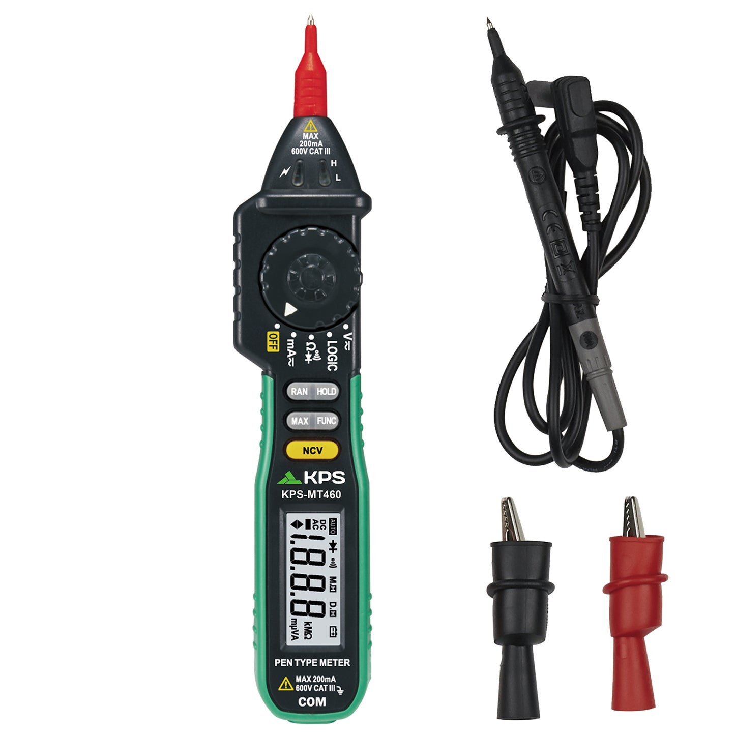 KPS MT460 Pen-Type Digital Multimeter with Non-Contact Voltage Detector for AC/DC Voltage and Current