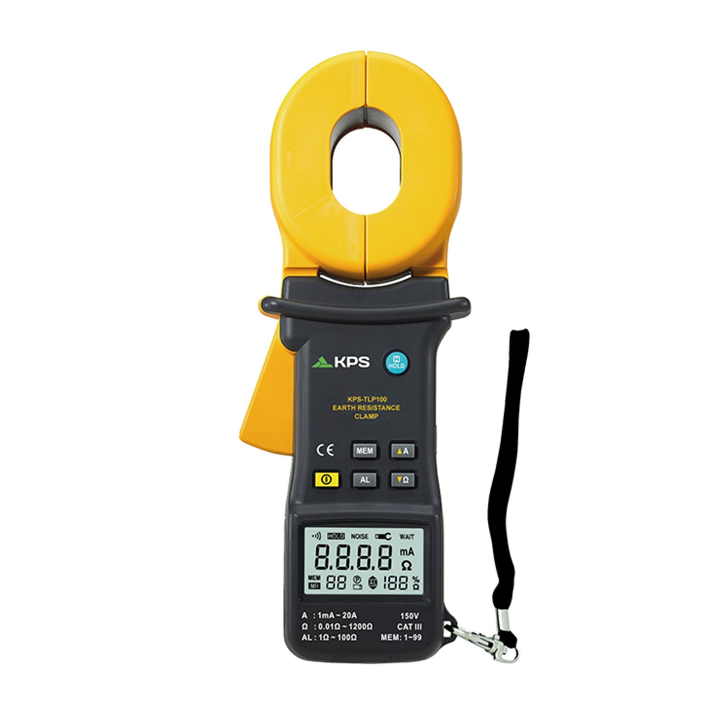Pinza amperimétrica de resistencia a tierra KPS TLP100 con probador de corriente de fuga