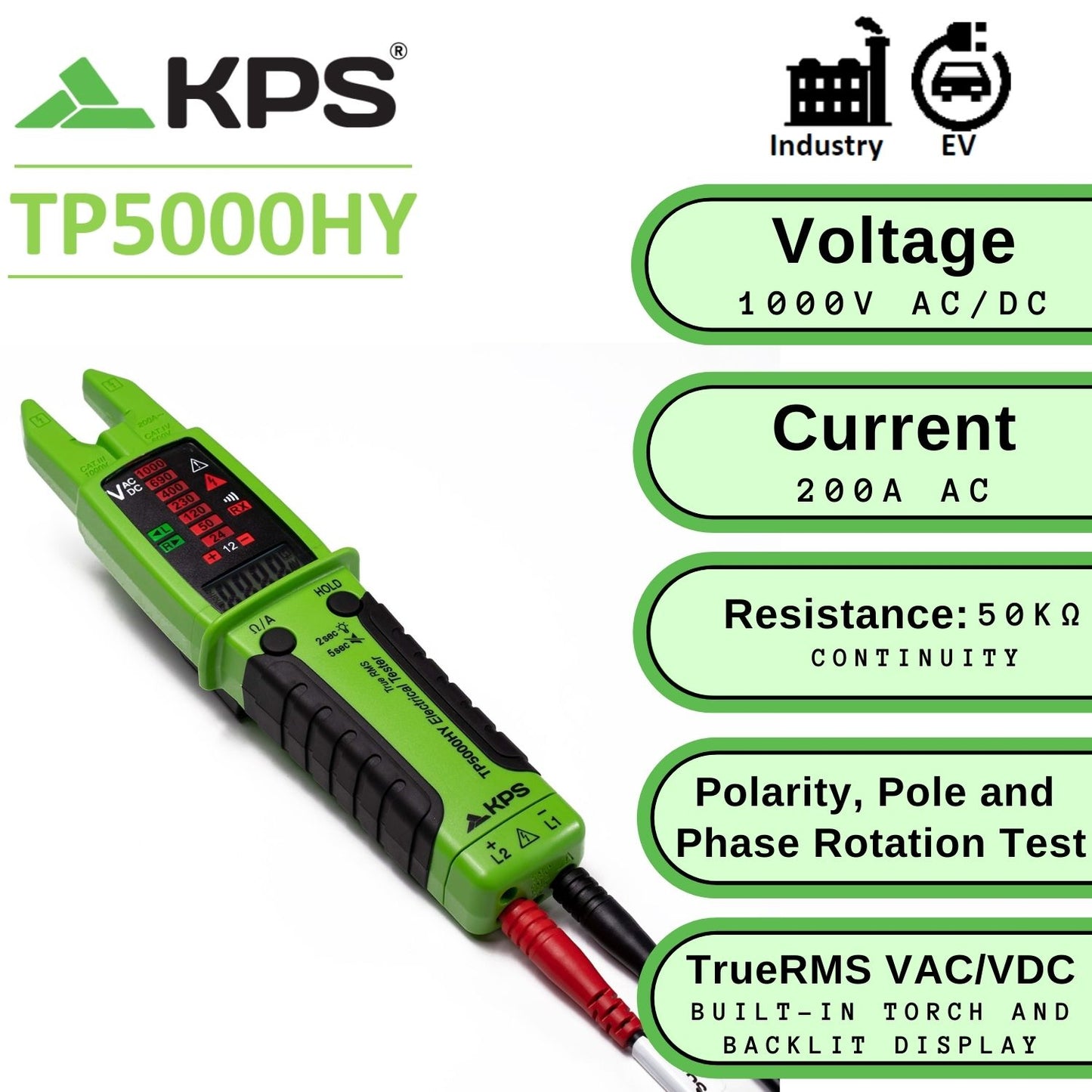 KPS TP5000HY True RMS two-Pole Voltage Tester