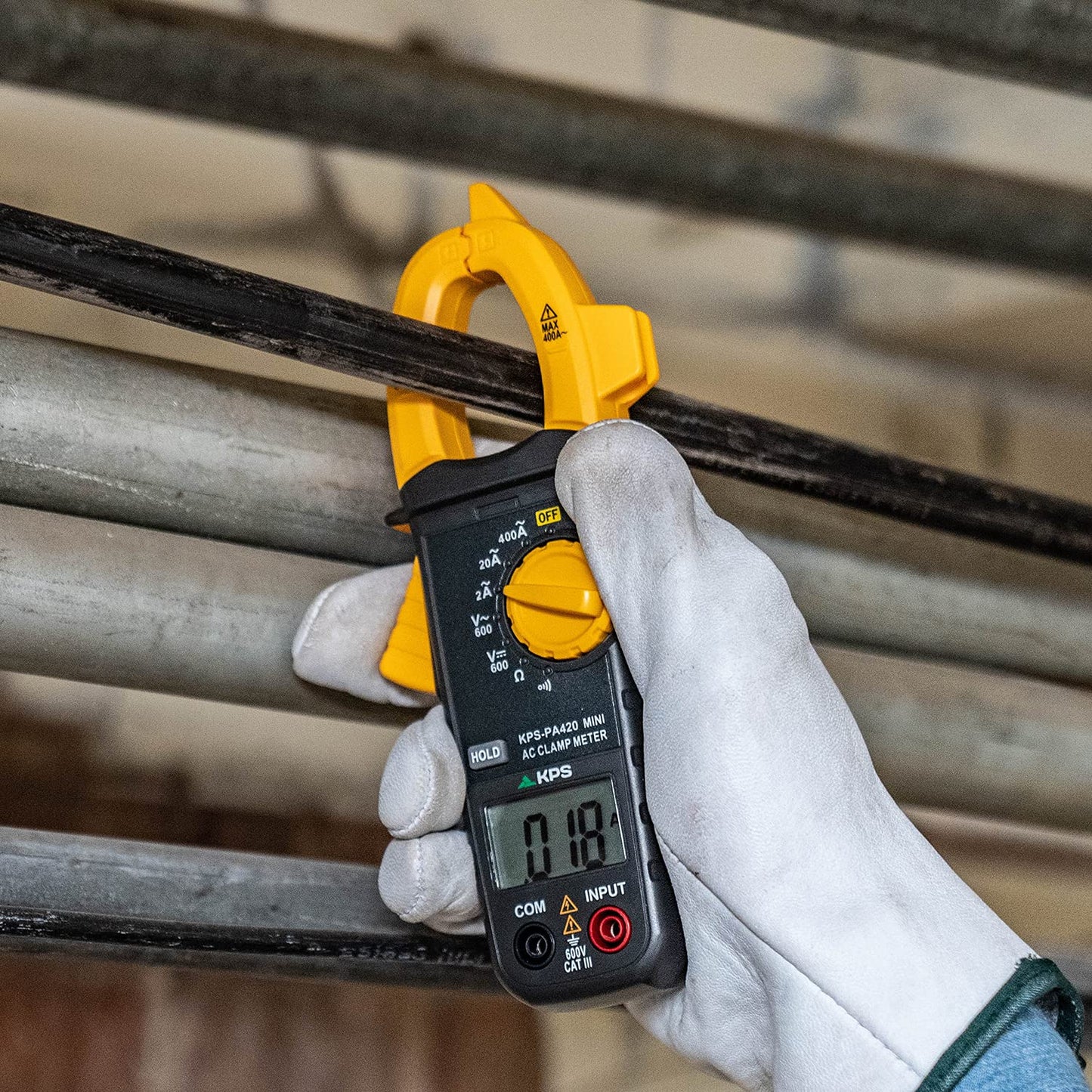 KPS PA420 Mini pinza amperimétrica digital para voltaje CA/CC y corriente CA