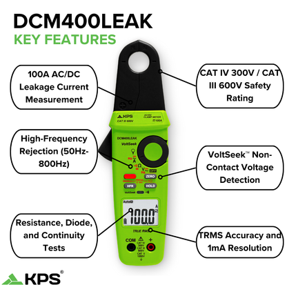 KPS DCM400LEAK - Digital Leakage Current Meter - Precision Electrical Fault Detection for Professionals