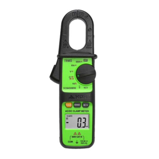 KPS DCM450MINI TRMS Clamp Meter – 600A AC with NCV, 6000-Count Display & Backlight