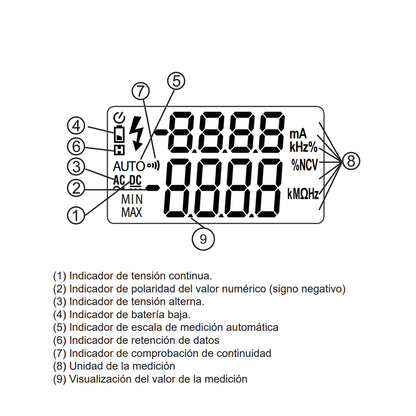 Multimètre numérique intelligent KPS MT900 pour tension AC/DC