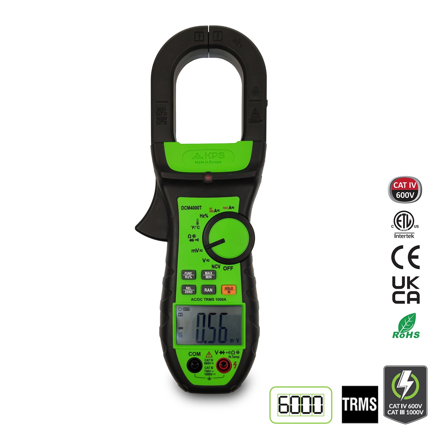 KPS DCM4000 True RMS Clamp Meter for AC/DC Voltage and Current – KPS USA